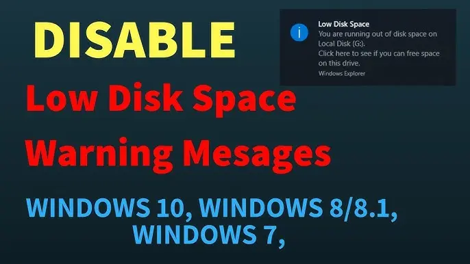 How to remove “Low Disk Space” counterfeit warning