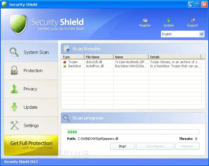 How to remove Security Shield